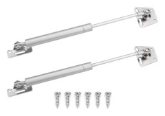 2-pack gasfjäder, långsam stängning lyftstöd, gångjärnsfjäder, silverförkromning
