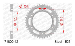 AFAM krona 42 tänder stålpitch 525 typ 71800 KTM