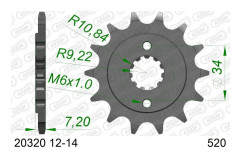 Afam Steel Sprocket Type 20320 Pitch 520 Honda