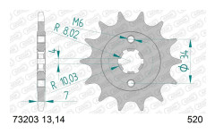 AFAM kedjehjul 14 tänder stål typ 73203 stigning 520 KTM 125 Duke