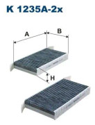Kupefilter Filtron K 1235A-2x - renault laguna iii, laguna coupé, laguna grandtour iii - OE 27 27 700 01R, 27 27 729 51R, 27 27 729 72R