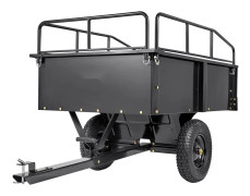 Tung ATV Trailer Ståldumpervagn, 750 lb, 15 kubikfot, Trädgårdsredskapsvagn med avtagbara sidor för gräsklippartraktor