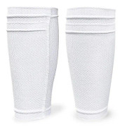 1 Par Sport Fotbollsskyddstrumpor Pad Sleeve Sock Benstöd Fotbollskompressionshylsa, Dubbellagers Andningsbar Fotbollsskyddstrumpor