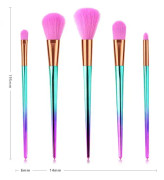 Lyxig Rosa Gradient Blå Makeupborste Mjuk Ansiktspulver Foundation Rougeborste