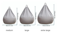 Ny Extra Stor Bönpåse Stol Soffaöverdrag Inomhus Lat Lounger För Vuxna Barn Kampanjpris Khaki 80 * 90cm