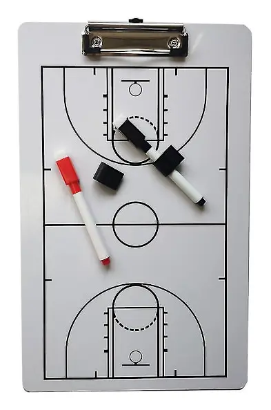 Coach Board Torktavla för Tränare Dubbelsidig Design Strategi Tavla Vittavla för Basket