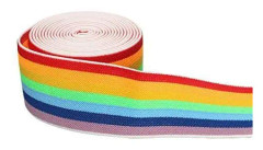 2" FÄRGERIGT ELASTISK BAND MED RAINBOW DESIGN (2,7M) XW CR