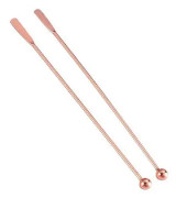 4-pack Rostfria Störblandare Cocktail Drink Mixer Stick med Liten Rektangulär Paddel rose gold