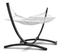 Hängmatta stativ - med hjul - 380x130x125 cm - svart