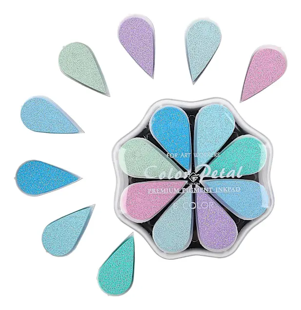 Stämpeldyna Set med 8 Färger, Petals Bläckdyna Fingeravtryck Set för Pappershantverk Tyg Målningshantverk (A)