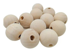 100 st Naturliga Runda Träpärlor 16mm, Naturliga Pärlor för Hantverk, DIY-Hantverk Smyckestillverkning, Obehandlade Träkulor
