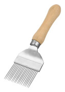 Bivaxningsgaffel med trähandtag i rostfritt stål, honungsgaffel, biodlingsprodukt, biodlartillbehör (1 st, silver)