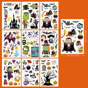 173 st Halloween Fönsterklistermärken Halloween Fönsterdekaler Skelett Fönsterklistermärken Halloween Fönsterdekorationer för Glasväggar Halloween Spökhus