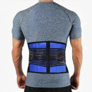S M L XL XXL XXXL XXXXL Blå Nylon Ländryggsstöd Bälte Midja Rygg Stöd Posture Corrector Bälte Smärtlindring