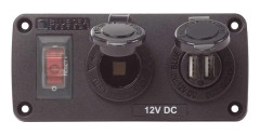 Blue Sea Systems Switch Panel Usb Svart
