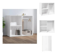 Förvaringsskåp & garderober - Living Klädskåp vit högglans 80x40x65 cm konstruerat trä