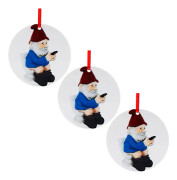 Julpynt med Rolig Tomte-Mönster Hängande Dekorationer för Julgranen