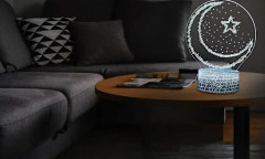 Mubarak Ramadan LED DIY-lampa Eid-dekorationer Måne Stjärna Nattlampor