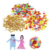 500 st Split Pins, Pappfästen Fjärilstift Blandade Typer Metall Flerfärgade Runda Blommrittstift För Pappershantverk Scrapbooking DIY-Hantverk