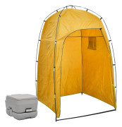 vidaXL Portabel campingtoalett med tält 10+10 L