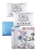 PATIK Bäddset Baby 4-dels Ranforce Vit/Grå/Blå/Svart