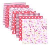7-pack Bomullstyg för Hantverk, Patchwork-Kvadrater, Quiltning, Syprojekt, DIY