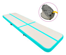 vidaXL Uppblåsbar gymnastikmatta med pump 700x100x20 cm PVC grön