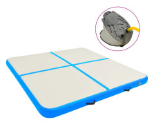 vidaXL Uppblåsbar gymnastikmatta med pump 200x200x20 cm PVC blå