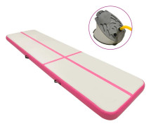 vidaXL Uppblåsbar gymnastikmatta med pump 600x100x15 cm PVC rosa