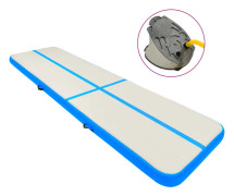 vidaXL Uppblåsbar gymnastikmatta med pump 800x100x20 cm PVC blå