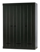 KOTONE Garderob 140x53 cm 3 Dörrer Furu/Svart