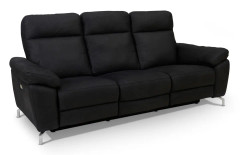 POPINNS 3-sits Reclinersoffa Svart/Silver
