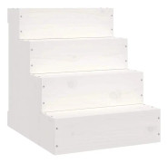 Husdjurstrappa Vit 40x49x47 cm massiv furu
