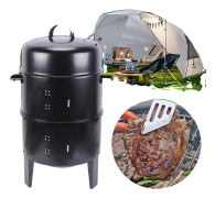 BBQ Rökugn, Dubbel Lagers Design, Inbyggd Termometer, Justerbar Luftflödeskontroll