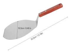 Pizza-spade i rostfritt stål med trähandtag för paj, kaka och ost