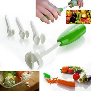 4-pack Hammarstil Ihålig Grönsaksborr Utbytbara Huvud Grönsaksspiral Skärare Vegetabiliskt Borr Spiralizer Grävande Enhet Tomat Aubergine Kött Fyllning
