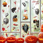 9 Ark Halloween Fönsterklistermärken, Halloween Fönsterdekal Dekorationer Skalle Pumpa Spöke Öga Blodigt Hand Design, Halloween Fönsterklistermärken