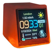 WiFi Väderklocka Smart Skrivbordsväderstation LCD Digital Klocka 1.5Tum LED-Display Animation,Elec