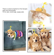 Katt Hund Halm Solhatt Hawaii Stil Sombrero Hattar med Bambu Sländor Husdjurstillbehör Morot L