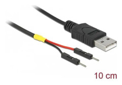 Delock - USB-/strömkabel - USB (hane) till 2-stifts USB-kontakt (hane) separat - 10 cm - svart