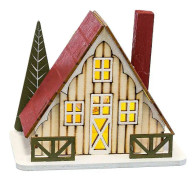 Julgranskula Flerfärgad Trähus 14 x 9 x 14 cm
