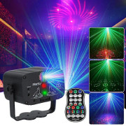 Disco-scenbelysning för fest, röststyrd laserlampa RGB-blixtstroboskop med fjärrkontroll Jul Halloween-dekoration Karaokebar KTV