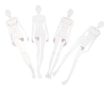 1 Set Klädritningsmall Linjal Modell Mode Sömnad Patchwork Linjaler Figurritningsmall För Mode Design