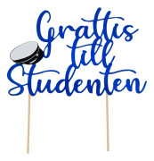 Tårtdekoration Grattis till student Blå
