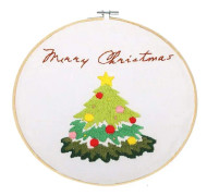 Heltäckande Broderi Korsstygn Präglad Julduk Present Blommig Set