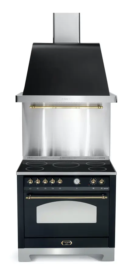 Spispaket - Lofra 90 cm Induktion 1 ugn (spis + fläkt + stänkskydd) - Svart/Mässing