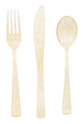 Bestick glittriga guld 18-pack