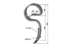 S-pinne, 32 x 10 mm
