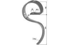 Standard S-pinne, 32 x 12 mm