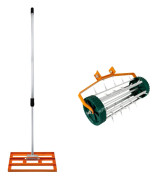 50 cm or 100 cm Gräsutjämnare & Manuell Gräsmatteluftare med 3.8 cm Spikar | Utjämningsräfsa | Avtagbart Teleskophandtag 1.15 - 1.9 m | Lätt Grepp | T
